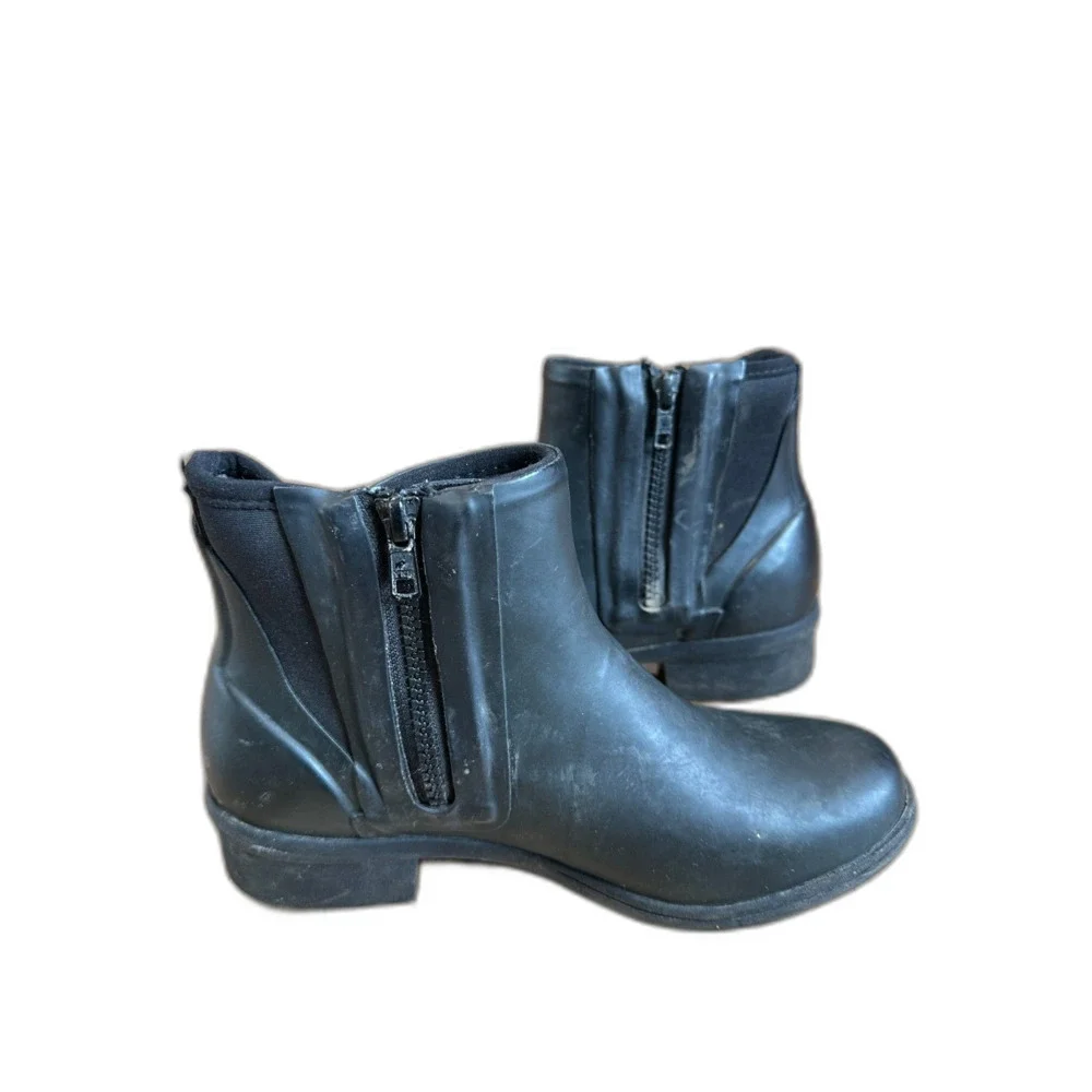 Bogs Auburn Rubber Chelsea Boots Black Waterproof Size 6